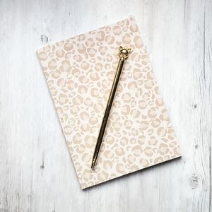 NWT Leopard Print Notebook + Gold Pen